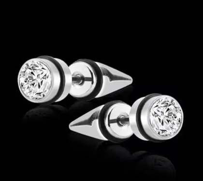 Stainless Steel Mens Earrings Black Silver Piercing Screw Bali Stud Hoops Earing Multicolor Earrings Combo for Women Girls men boys Unisex