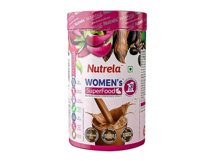Nutrela Women Superfoods Protein Powder - 400g, Chocolate | Everyday Fitness with Biofermented Multivitamins & Whey Protein to support in Bone & Joints Health , Muscle , Heart , Hair & Nails , Vitality and Mood Stabilizer
