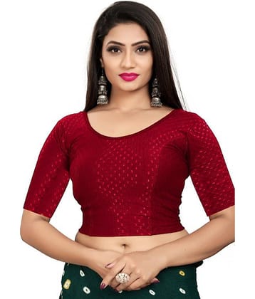 Laadli Maroon Readymade without Pad Cotton Blend Women's Blouse ( Pack of 1 )