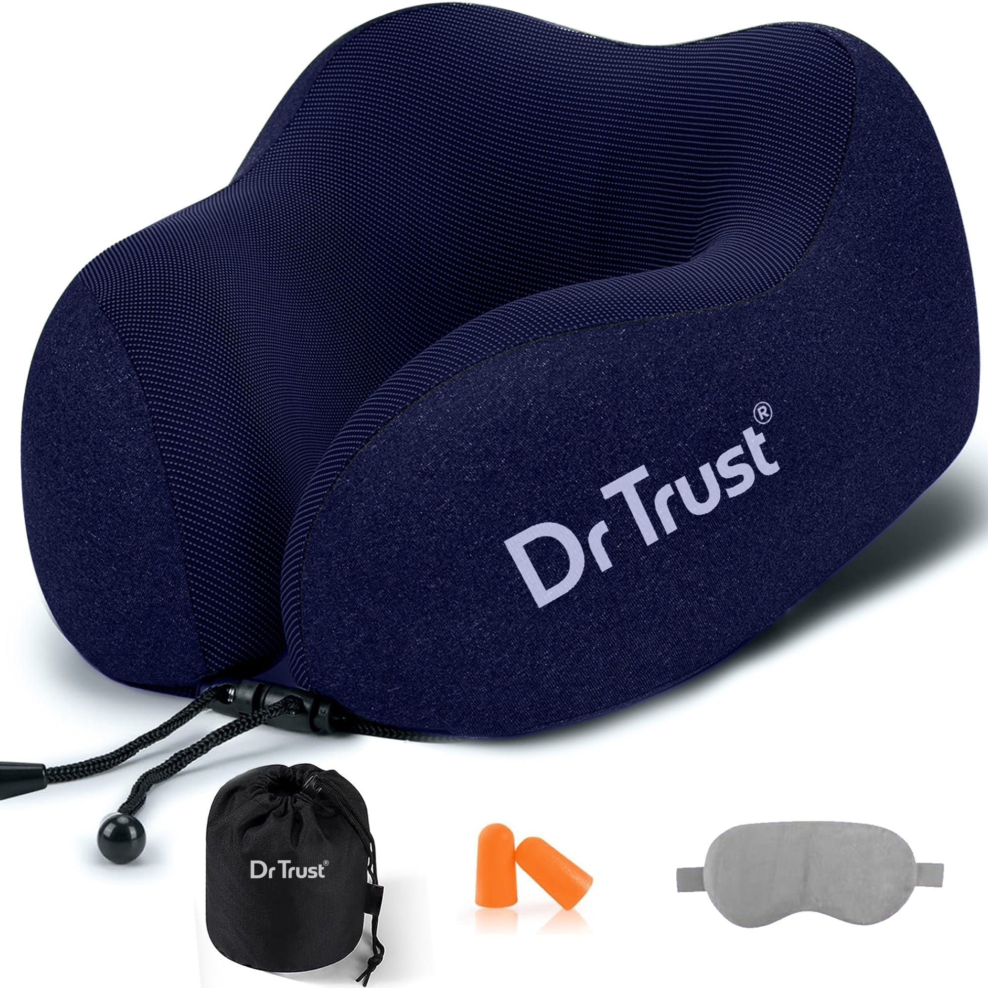 Dr Trust USA Neck Pillow for Travelling, Orthopedic Memory Foam Travel Airplane Head Rest Support Cushion For Adults Flights Accessories Aircraft Recommended For Neck Cervical Pain 358