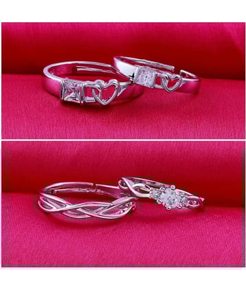 ShreejiHuf - Silver Couple Ring (Pack of 1)