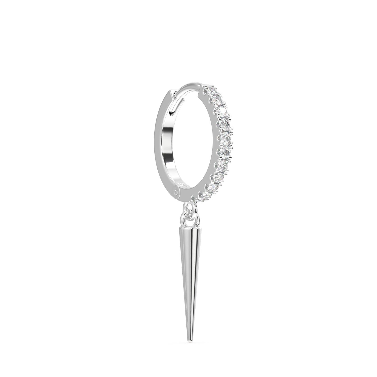 Bar Charm Hoop-Rhodium plated