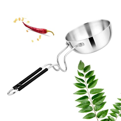 NSVL Aluminium 11 cm Tadka Pan, for Spice Tempering/Seasoning, Sturdy Stainless Steel Wired Handle, Gas Stove Ready Pan