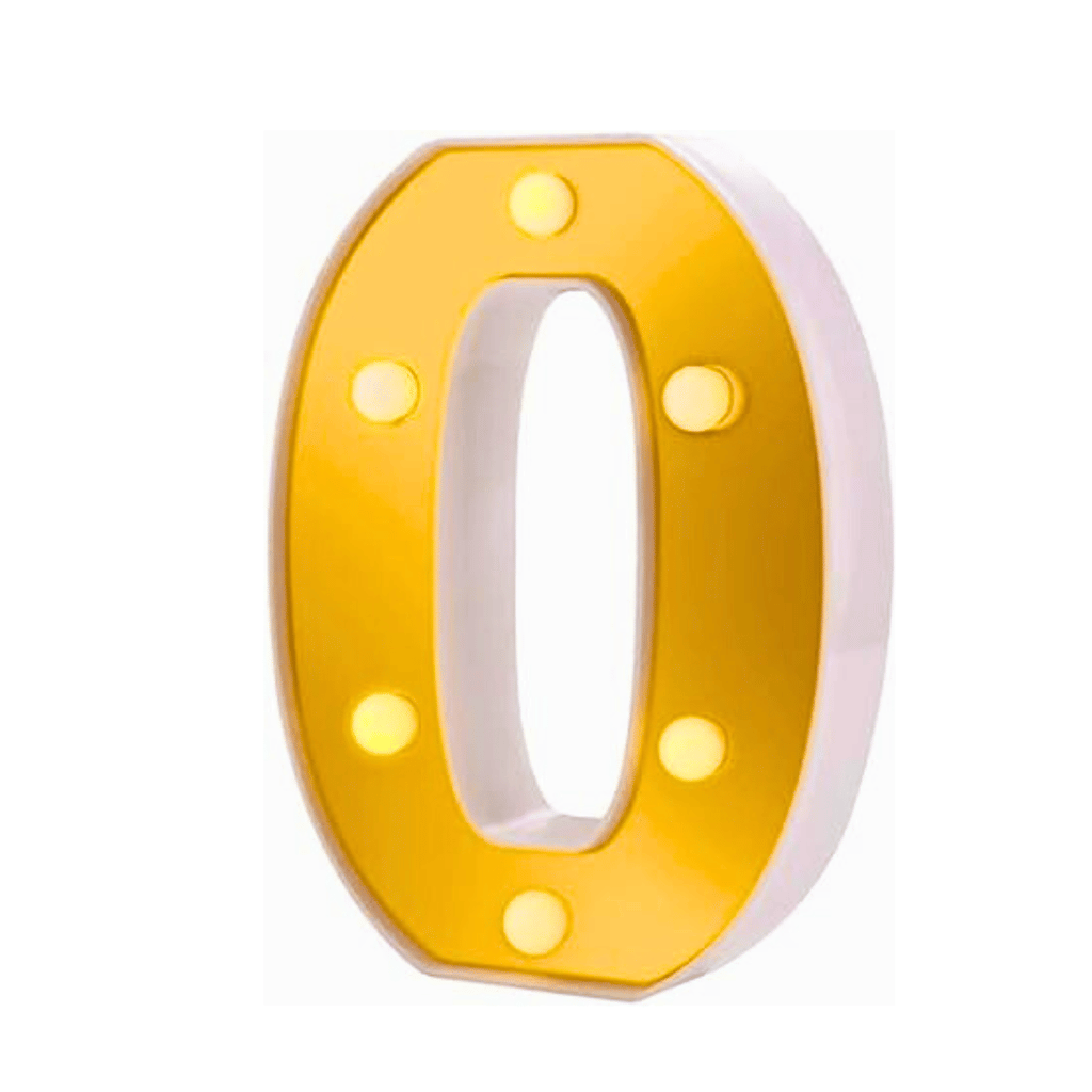 No.0 LED Golden Marquee, LED Marquee Number Light  - 1 pcs - Party and Festive Needs | Buy online on ZillyBuy