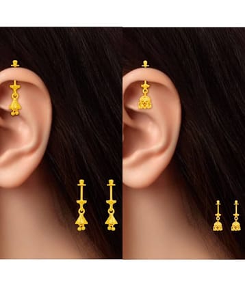 LUV FASHION Gold EarCuff Earrings ( Pack of 2 )