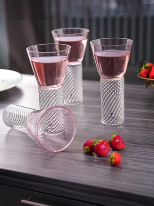 Flamingo Frost Tall Cocktail Glass-Set Of 4