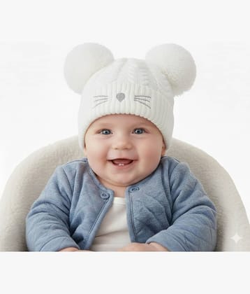 Infispace Pack of 1 Unisex for Baby Caps ( White )