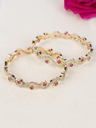 Gold-Plated AD Set of 2 Bangles