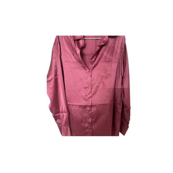 Champs Trendz Satin Shirts, Meroon - XXL