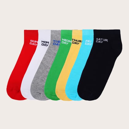 Amswan Unisex Premium Fine Gauge Cotton Socks  Pack Of 7-MULTICOLOUR