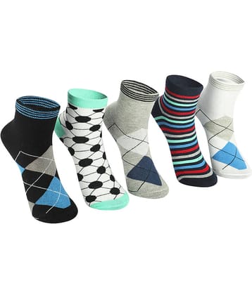 PRIMESOX Pack of 5 Boys Cotton Ankle Length Socks ( Multocolor 4 )
