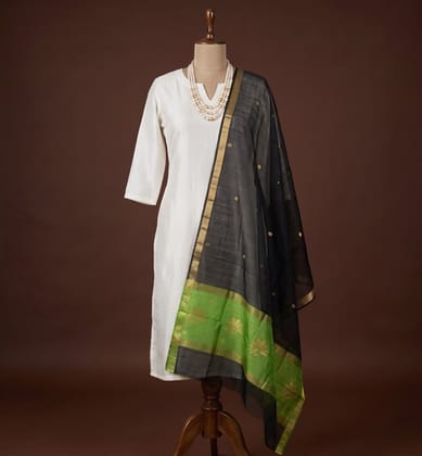 Handloom Chanderi Silk By Mercerized Cotton Dupatta
