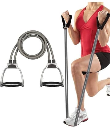 Weight Reducer Yoga Resistance Tube Exercise Bands for Stretching Workout and Toning for Men and Women Weight Loss (Multicolour)