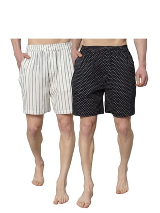 Mens Boxer, Pure Organic Cotton Boxer For Men, Printed Boxer For Men, Pack Of 2 (OTLMB02_3)-S