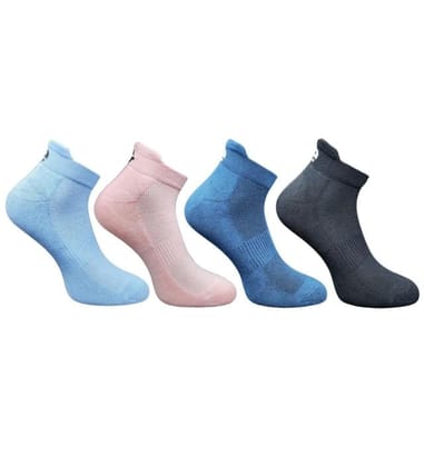 4_Pair Set Unisex Casual Cotton Printed Ankle Length Socks (Multicolor)-PID63434 4_Pair Set Unisex Casual Cotton Printed Ankle Length Socks (Multicolor)-PID63434