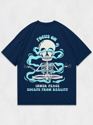 Focus On Inner Piece Oversized T-Shirt-Navy Blue / S