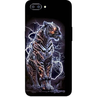 Yug Emporium Sticker For Oppo A3s Mobile Skin (3D Black Lion Theme Skin) (Mobile Back Cover, Black)