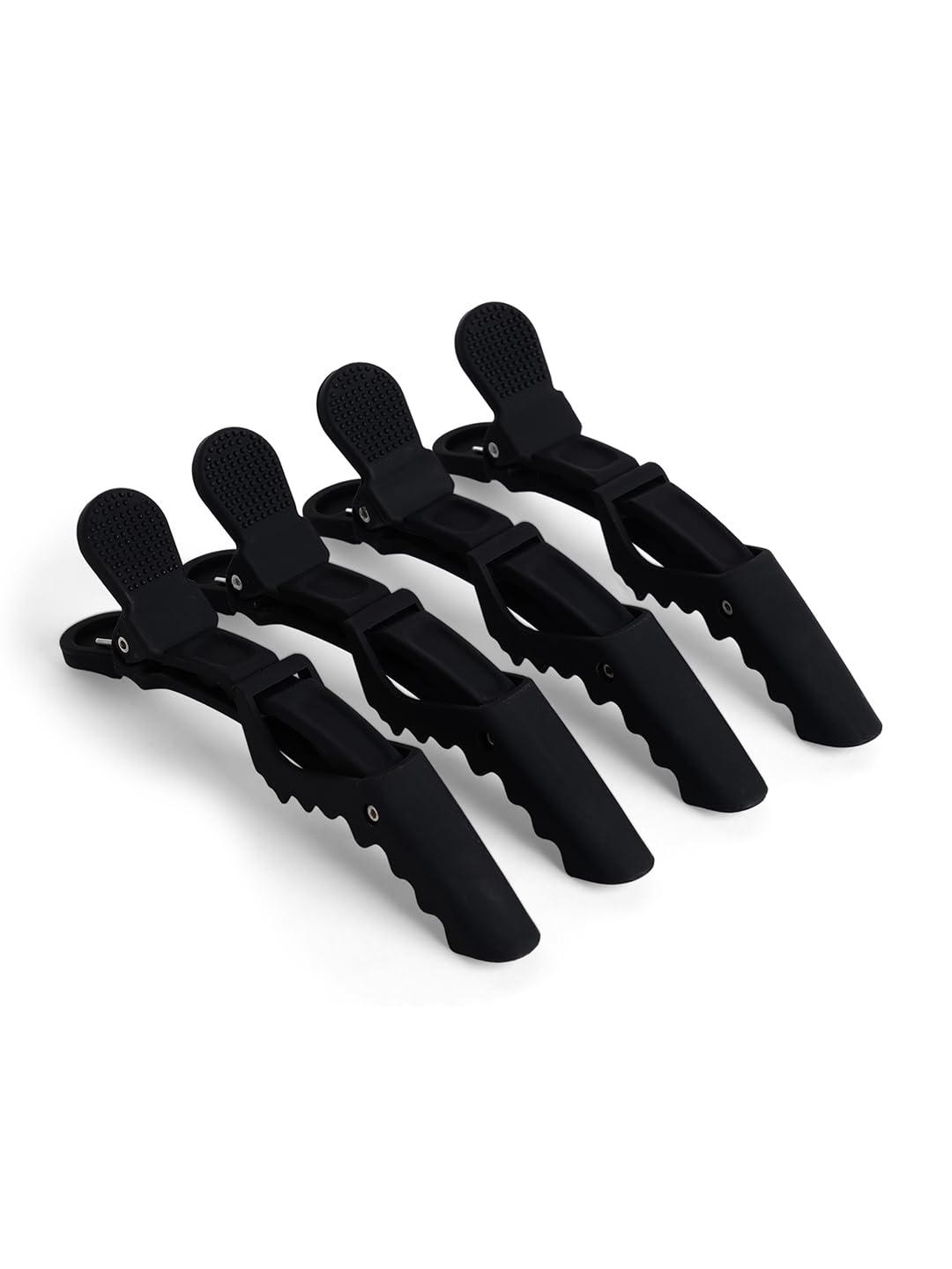 BUNGALOW BEAUTY Professional Hair Sectioning Crocodile Hairdressing Clips For Women (Pack Of 4), Black