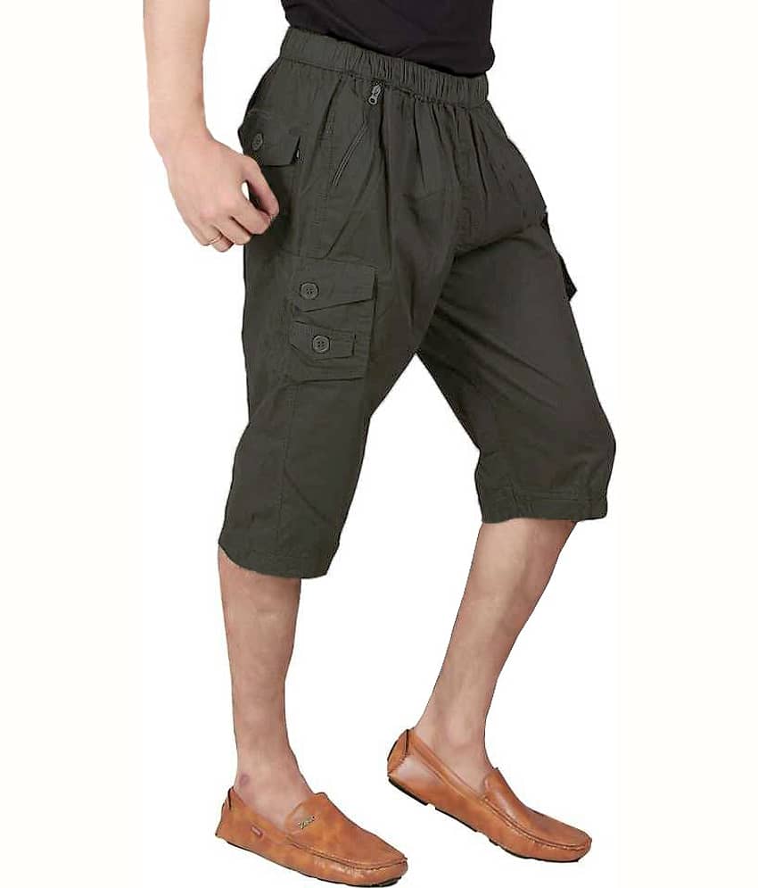 Reoutlook Green Cotton Blend Men's Three-Fourths ( Pack of 1 )