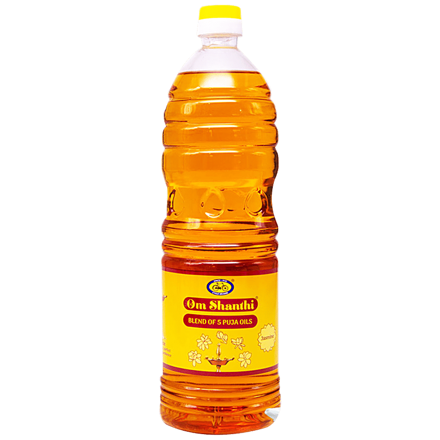 Cycle Om Shanthi Blend Of 5 Puja Oils - For Diya/Lamp, 1 L