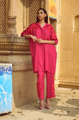 EMBROIDERED PANT-XXS / Pink