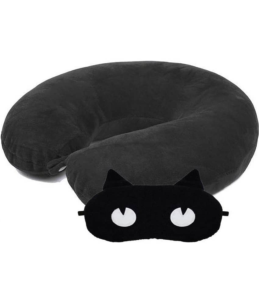 JUZZII Black Neck Pillow,Eye Shade ( Pack of 2 )