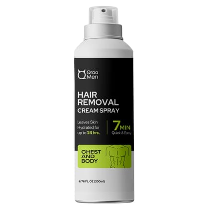 Qraa Men Hair Removal Cream Spray Body Hair Removal Spray In 3-5 Minutes For Men, Painless Body Hair Removal Spray For Men's Chest,Back,Legs,Underarms Spray