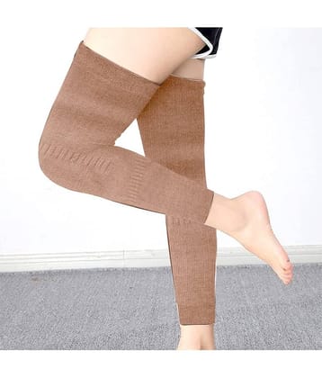 Infispace Pack of 2 Woollen Men's Solid Full Length Socks ( Beige )