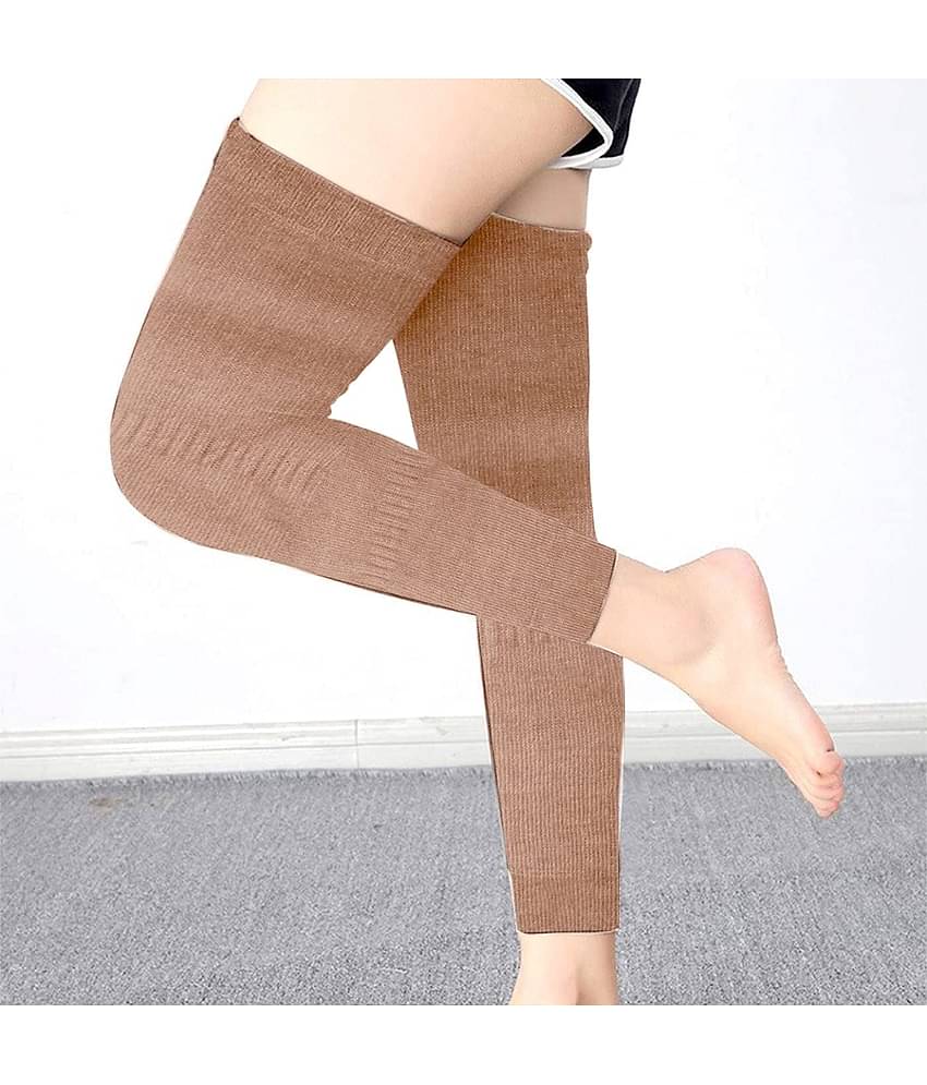 Infispace Pack of 2 Woollen Men's Solid Full Length Socks ( Beige )