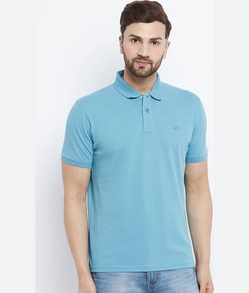 98 Degree North Pack of 1 Cotton Blend Regular Fit Solid Half Sleeves Men's Polo T Shirt ( Blue )