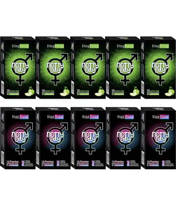 NottyBoy Fruit Flavoured and Ribs Dots Contour Over Time Condoms - Pack of 100