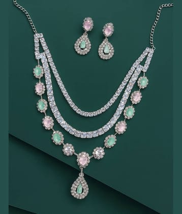 JIPPA Green Metal Necklace Set ( Pack of 1 )