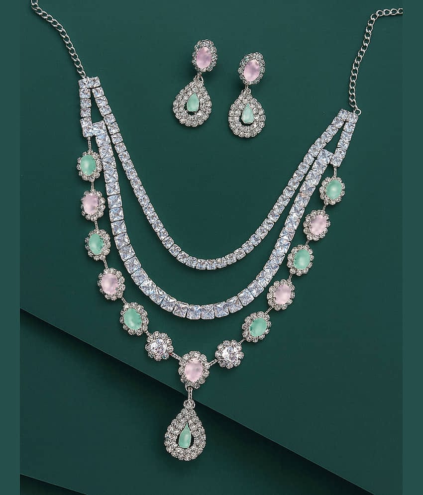 JIPPA Green Metal Necklace Set ( Pack of 1 )