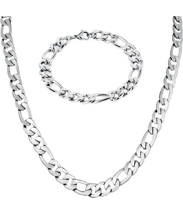 Thrillz Silver Plated Stainless Steel Chain ( Pack of 2 )