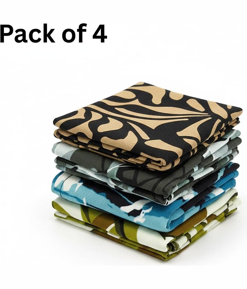 Rigo Multi Cotton Men's Handkerchief ( Pack of 4 )