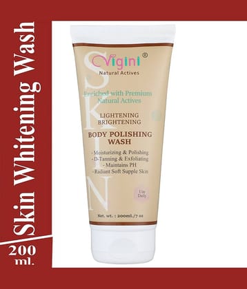 Vigini Skin Whitening Body Polishing Lightening Wash D Tan Coffee, Glutathione Charcoal Soap 200 g