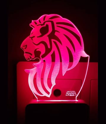 SUPERAJANTA LION FACE 2054 Night Lamp Multi - Pack of 1
