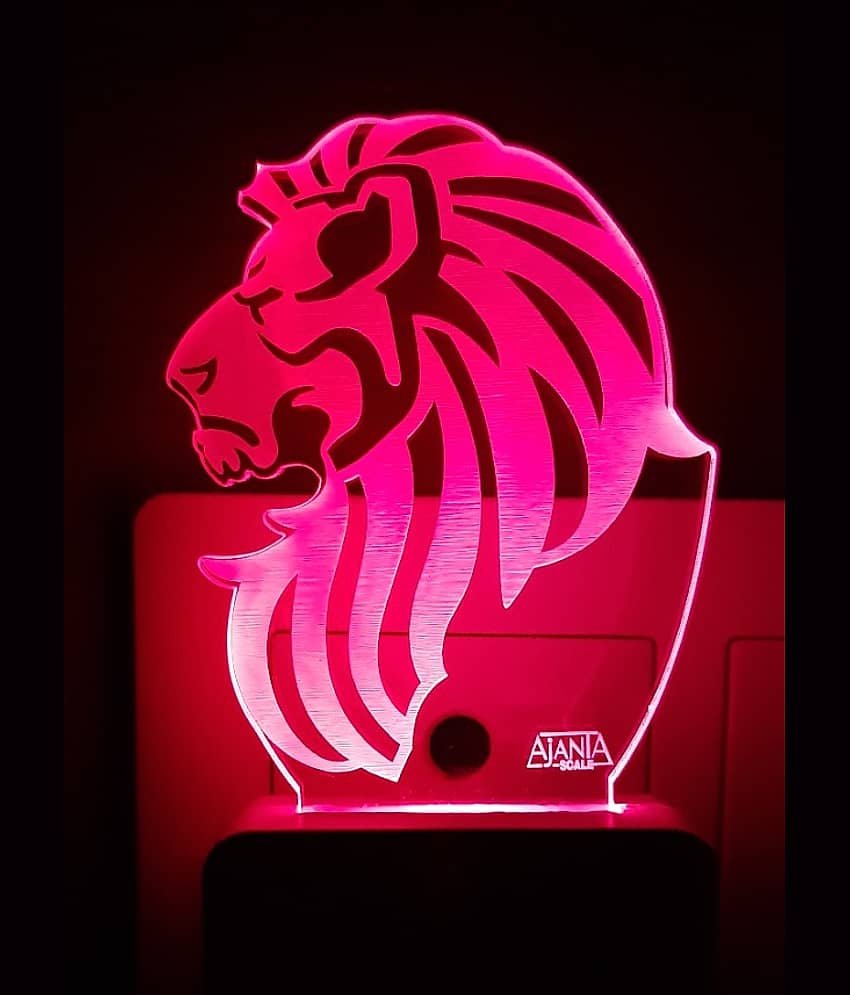 SUPERAJANTA LION FACE 2054 Night Lamp Multi - Pack of 1