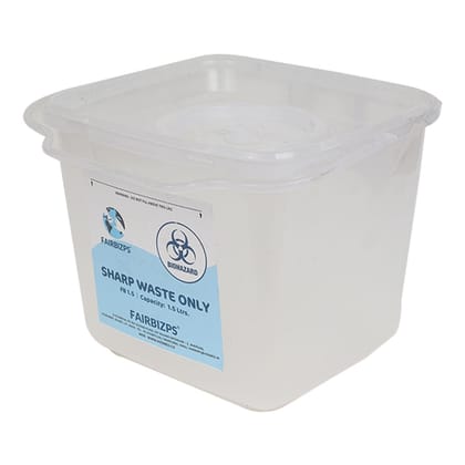 FAIRBIZPS Bio-Medical Sharps Container with Puncture Proof for Needles, Glass Waste and Metallic Implants-Capacity 1.5Liter
