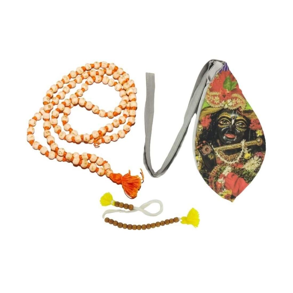 MAYAPURI Krishna Printed Chanting Bag/Japa bag with Japa Mala & Sakshi Mala (Pack of 1) - Pooja Needs | Buy online on ZillyBuy