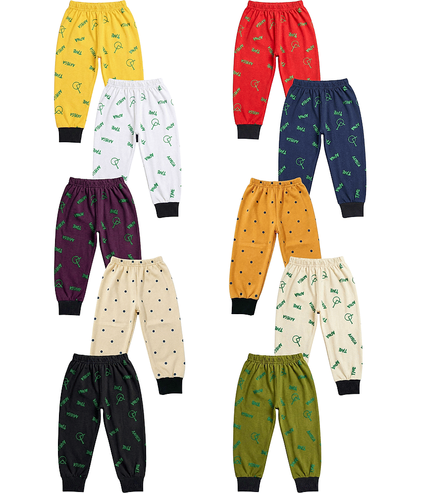 FANCY WEAR Pack of 10 Boys Cotton Blend Trackpant ( Multicolor )