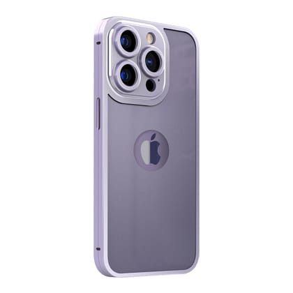 iPhone 13 Pro 360 Degree Cover - Titanium Alloy Ultra Thin Metal Case with Camera Protection-Purple