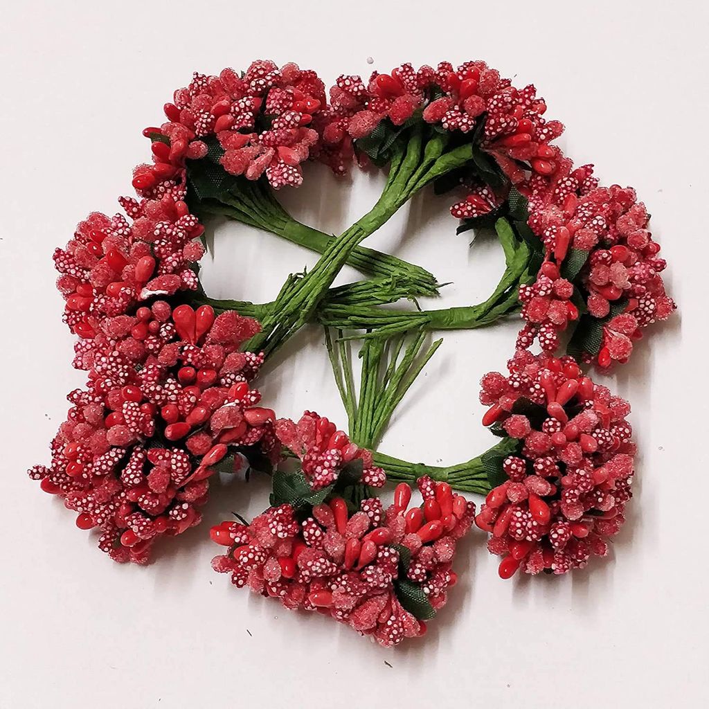 Nawani Artificial Pollen Flowers for Tiara Making and Jewelry Making, (6 Bunch of 12 Pollen Each) - Flowers | Buy online on ZillyBuy