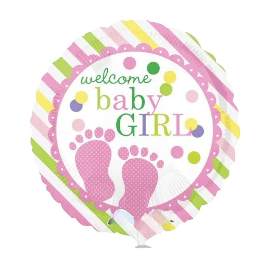 It's a Girl Round Polka Dot Feet Blue 18" - Party and Festive Needs | Buy online on ZillyBuy