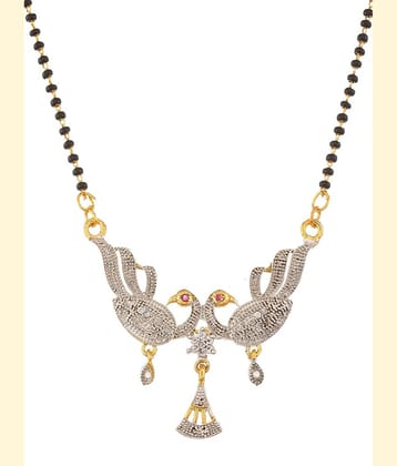 Pujvi fashions Women pride Ad Small Double peacock Mangalsutra set for womens