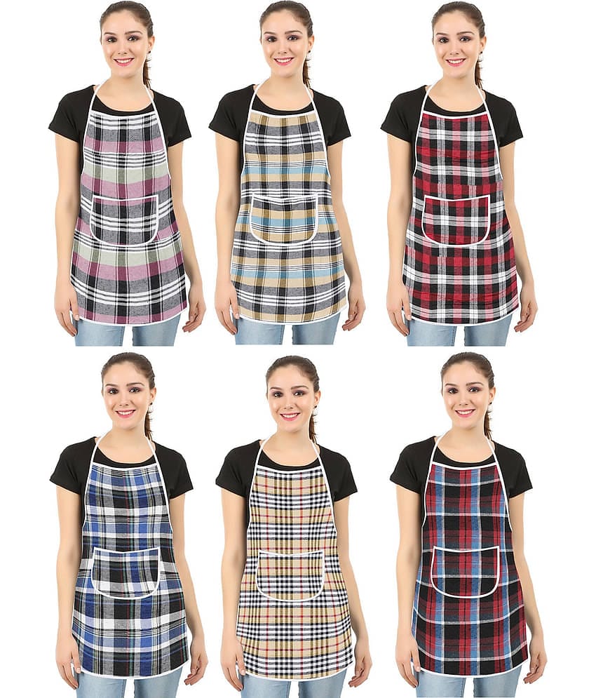 E-Retailer - Multicolor Full Apron (Pack of 6)