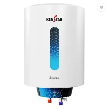 Kenstar Emeta 15L Vertical Storage Water Heater for Home| 5-Star Rated Geyser| Multiple Safety Systems with Advanced 3 Level Safety| White & Black Kenstar Emeta 15L Vertical Storage Water Heater for Home| 5-Star Rated Geyser| Multiple Safety Systems with