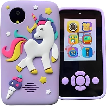 MM TOYS Kids Smartphone Toy - MP3 Music Player, Dual Camera, Built-in Games, 2.4 inch Screen, 8MP Camera, Unicorn Purple