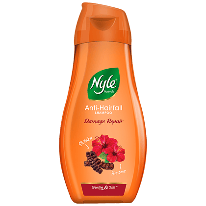 Nyle Damage Repair Anti-Hair Fall Shampoo - With Shikakai & Hibiscus, Reduces Breakage, 180 Ml