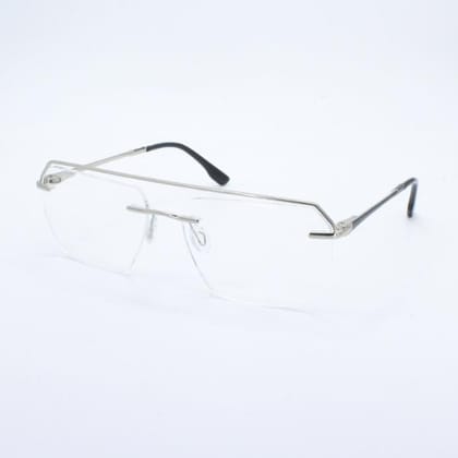 Lensoz Elite X Luxe Rimless Geometric - Narrow - Silver & Black